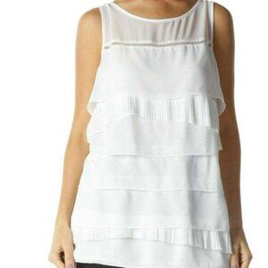 Express tiered tank top blouse white - size XS
